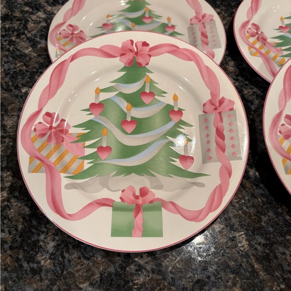 Vintage Sango “Home for Christmas” dessert/salad plates. Set of 4.